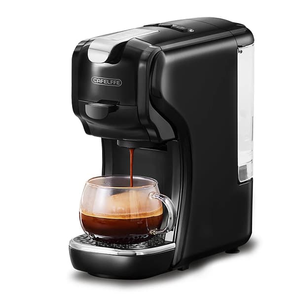 Cafelffe Kapselkaffemaskine, 19 Bar Tryk, 2 Kop Kapacitet, Sort, EU