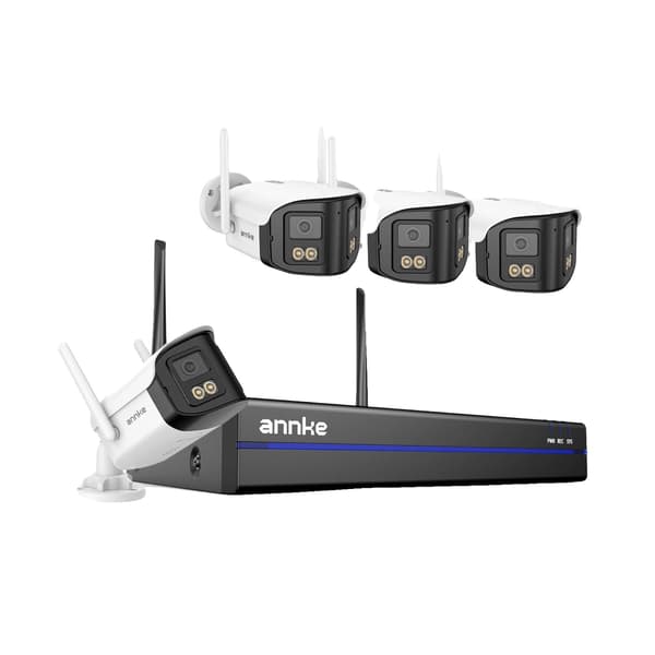 Sikkerhedskamera System, 4MP Dual Linse, WiFi 6 Forbindelse, 4PCS CAM, Ingen