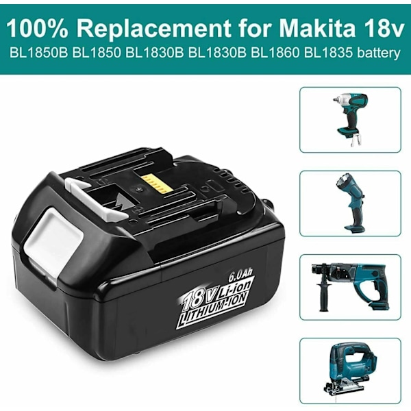 Makita Kompatibel LXT Batteri, 18V, 6.0Ah Kapacitet, Li-ion Teknologi 1 set 6.0 1 set 6.0