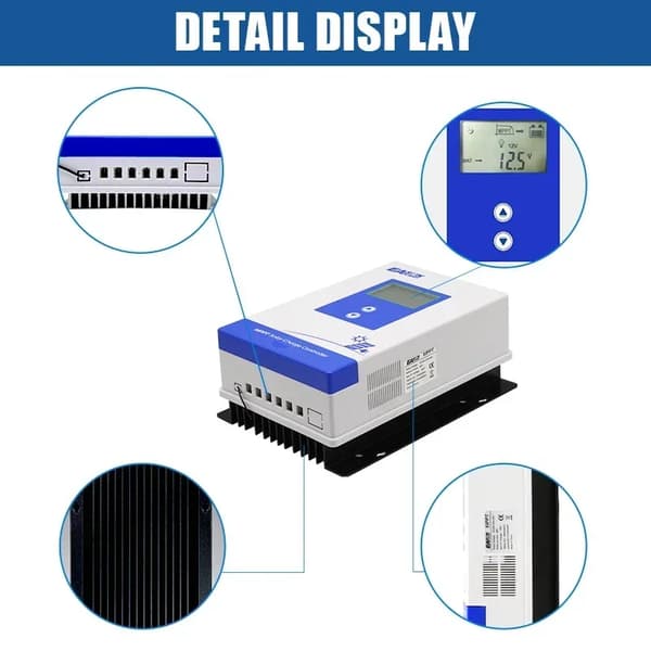 Solcellsregulator, MPPT-teknik, dubbelvisningsfunktion, 48V-60A-E, 60A, 48 V
