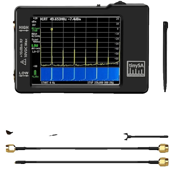 Spektrumanalysator, 28/4 tum Display, 100kHz till 53GHz Omfång, TinySA-28 tum TinySA-2.8inch TinySA-2.8inch
