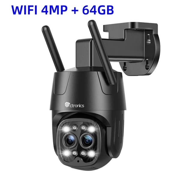 Ctronics säkerhetskamera, 4MP upplösning, 355° panorering & 90° lutning>,WIFI 4MP 64G