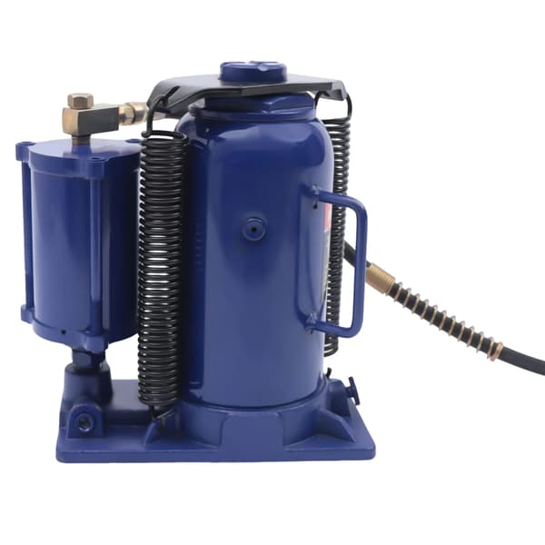 Pneumatisk hydraulisk flaskejack, 20 tons kapacitet, dobbelt drift, holdbar konstruktion., Blå