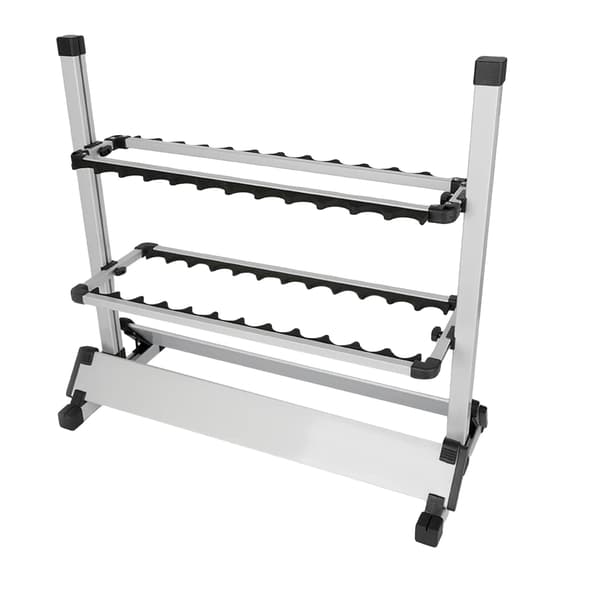 Fiskestangsstativ, Holder 24 Stænger, Holdbar Aluminiumkonstruktion, HVID