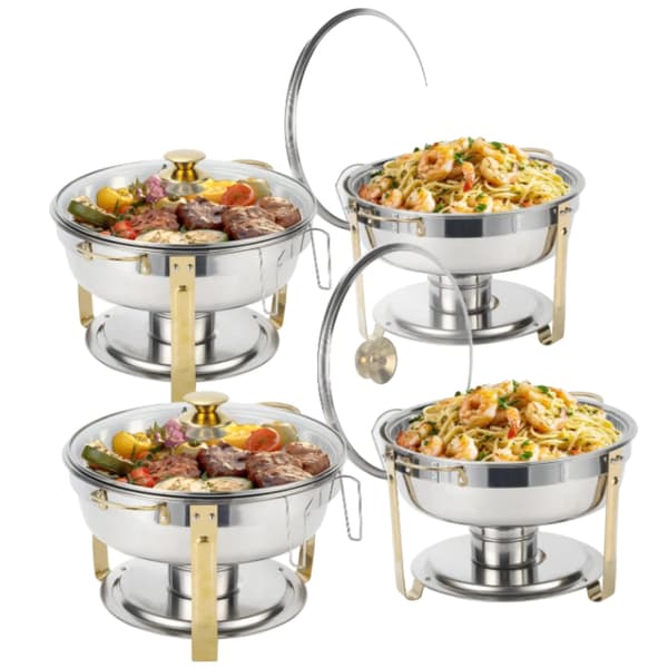 Chafing Dish, Glaslock, Lätt att Rengöra, 4 Pcs