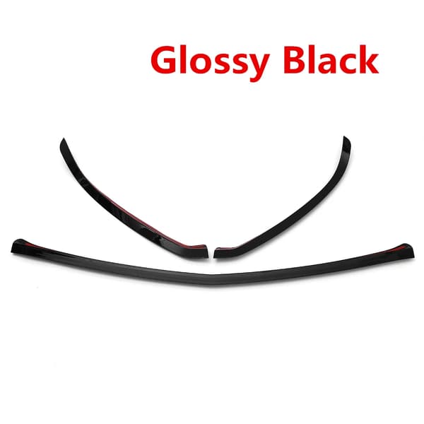 Front Nedre Bumper Lip Splitter Trim, Glansfuld Sort Finish, Nem Installation, Blank sort