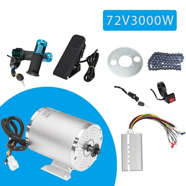 Borstlös DC-motorkit, 3000W effekt, DIY-omvandlingskit, 72v3000w 72v3000w 72v3000w