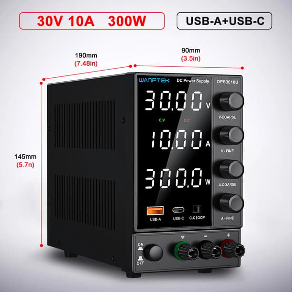 DC Virtalähde, 120V 3A, DPS3010U 30V 10A