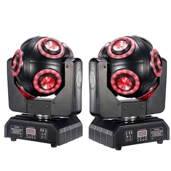 Bevægelseshovedlys, RGBW LED, 360° Rotation, 2pcs, EU-stik