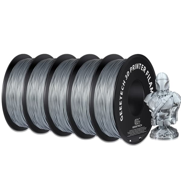 3D-printer filament, miljøvenligt PLA-materiale, kompatibelt med FDM-printere, Sølv