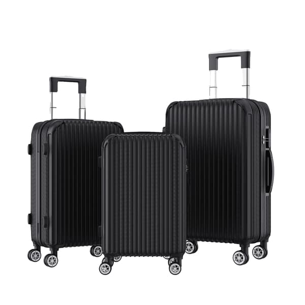 Bagagesæt, Holdbart ABS-materiale, 360 ° Spinner-hjul, Sort-stilA