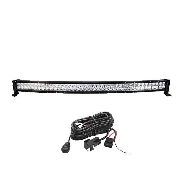 Böjd LED-ljusramp, dubbelradig, terrängbil traktor lastbil, 240W med trådkit