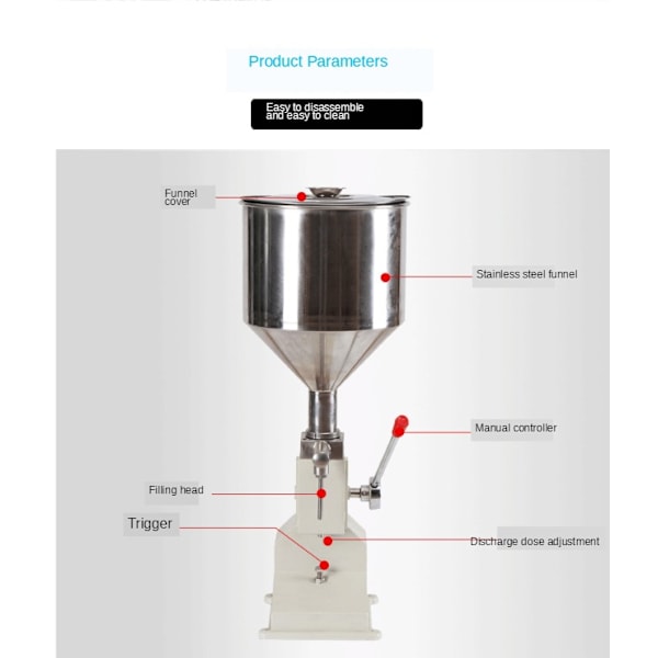 Manuaalinen kynsilakan ja shampoon täyttökone, 5-50 ml tarkka alue, korkea tarkkuus 99%