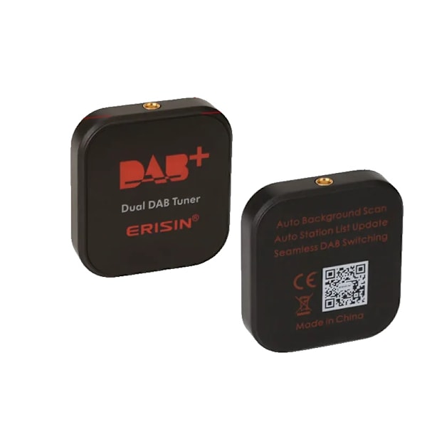 DAB Radio Mottagare, Dubbel Tuner, Digital Audio Broadcasting, Stöder Android 11/12/13, Brusfri Överföring, CE Certifierad