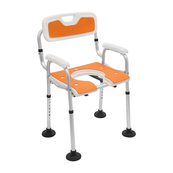 Duschstol, Höjdjusterbar, Säkerhetsstolsdesign, Orange