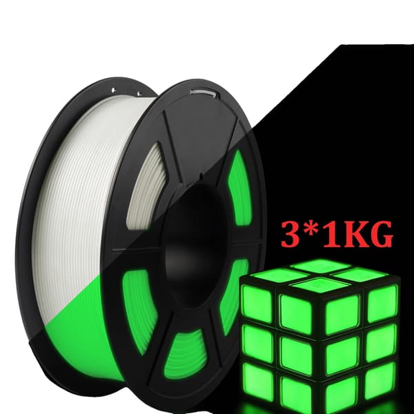 PLA Filament, Luminös i Mörker, Universell Kompatibilitet, 3Pcs PLA Vit Grön