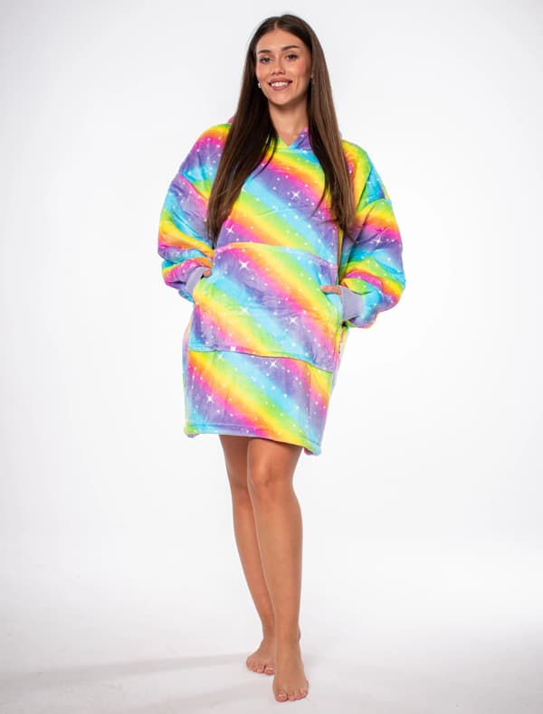 Sweatshirtfilt, Oversized Design, Varm och Mysig, MULTI