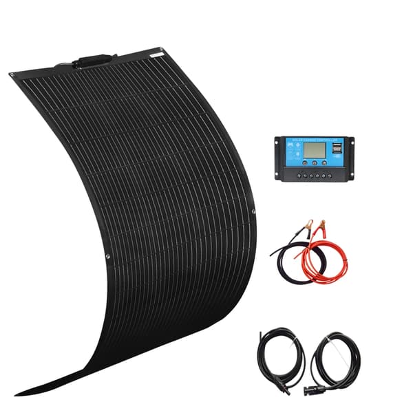 Solpanel Kit, 120W/240W Strøm, Fleksibel Installation, 120W Kit -Sort, NaN, NaN, NaN