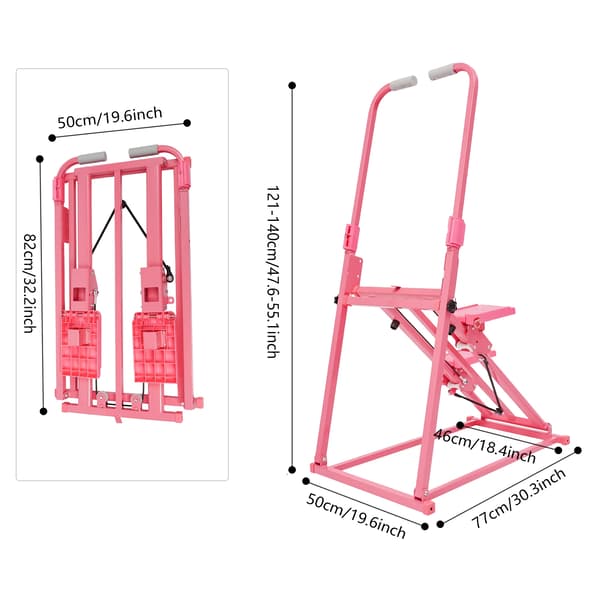 Trappsteg, Justerbar lutning, Kompakt design, Rosa