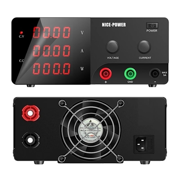 Laboratoriebord Strømforsyning, Høj-effekt Output, Justerbar Spænding og Strøm, 30V 30A, SORT, 220V Black 30V 30A