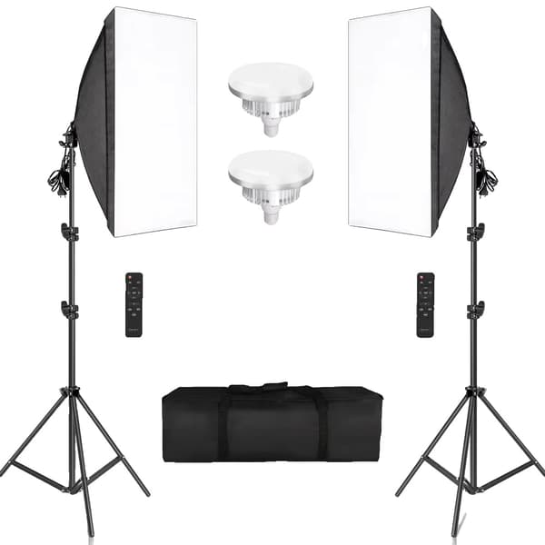 Fotografi Softbox Belysningskit, 135W Pærer, 3 Softboxes, 70W 3 Farver