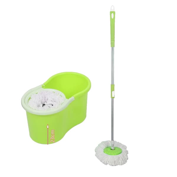 Snurrmopp, Dubbelhinkssystem, Justerbart Handtag, grön