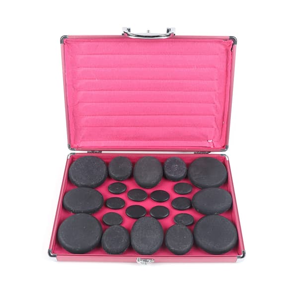 Hot Stone Massage Sæt, 20 Stykker, Inkluderer Varmeboks, 20pcs
