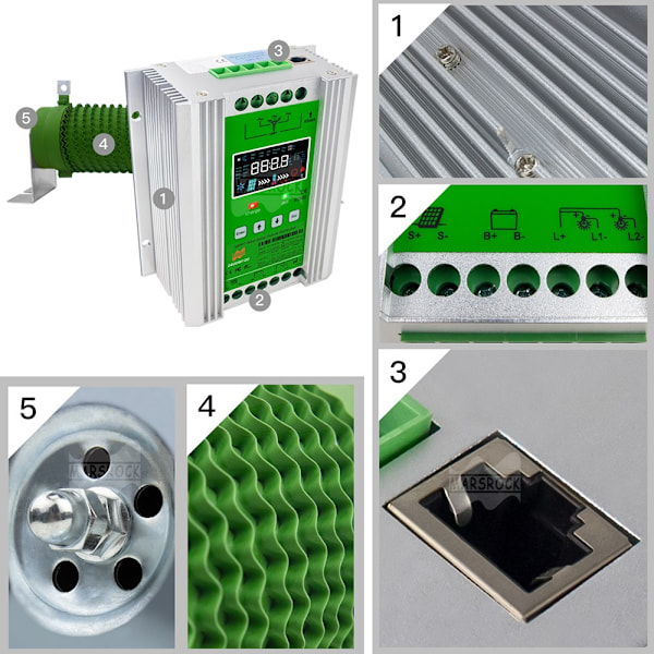 4000W Vind Sol Hybrid Opladningscontroller - MPPT, Equalizer, 12V 24V 48V AUTO 3000W With Equalizer