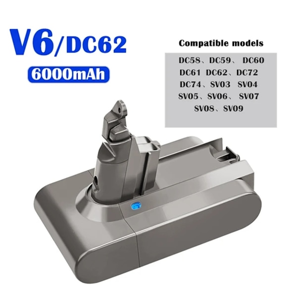 Dyson V6 V7 V8 V10 Batteribyte, 6000mAh, Dammsugare Batteri, V6 6000mAh V6 6000mAh V6 6000mAh