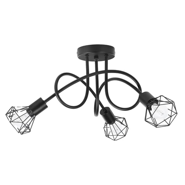 Loftspotlight, 3-Lys Design, E14 Stik Kompatibilitet, sort, Ingen pære