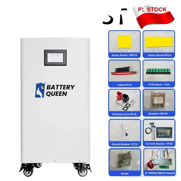 Batterilagringslåda, 48V LiFePO4, Smart BMS, Vertikal JK BMS