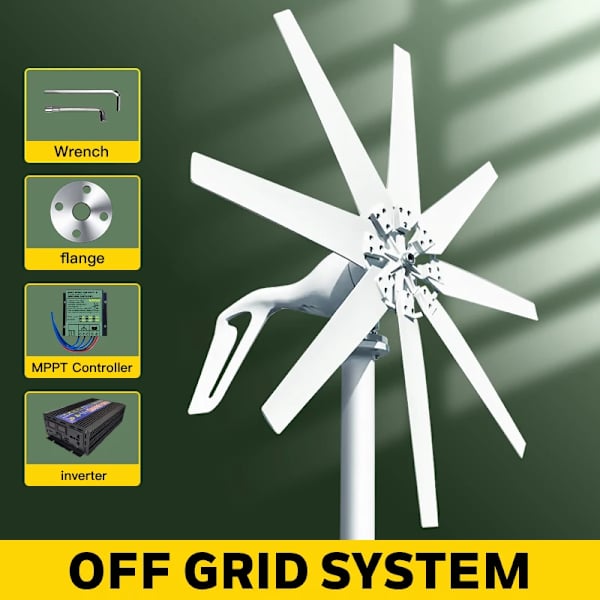 Vindmøllegenerator, høj effektivitet, understøtter solenergiinput, Off Grid System1, 1000W, 48V