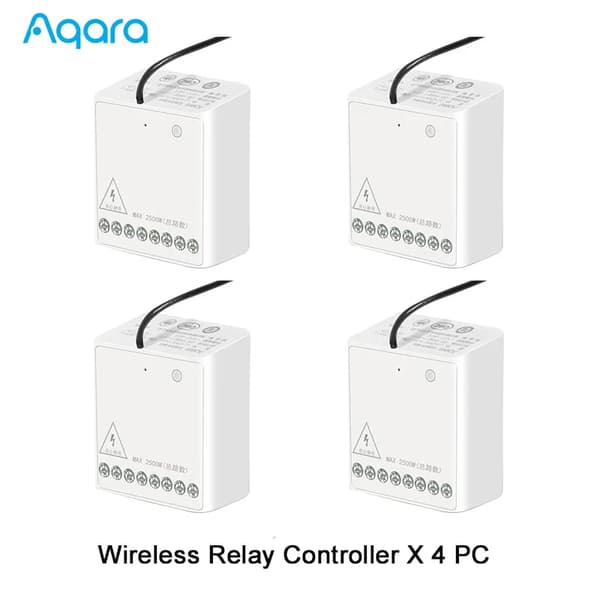 Smart Relay Switch, Trådløs Kontrol, Zigbee Kompatibilitet, 4stk Aqara relæ