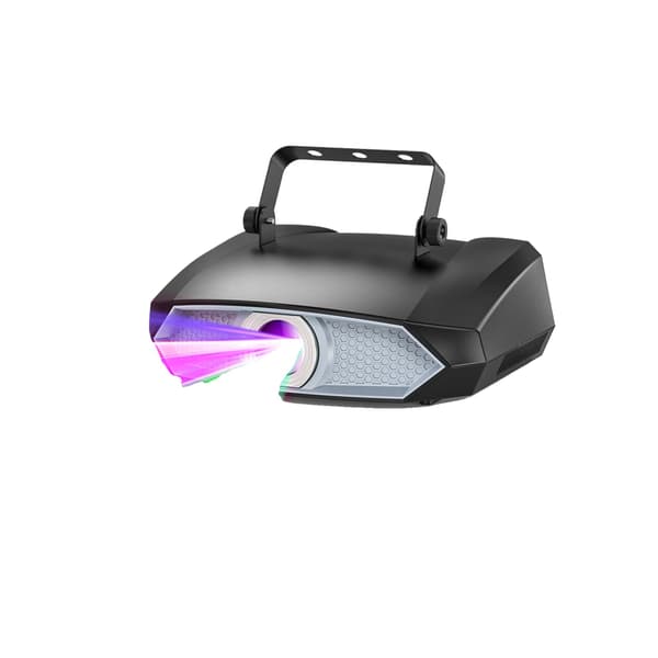 Laserlysprojektor, RGB-mønster effekter, flere kontroltilstande, sort, EU stik