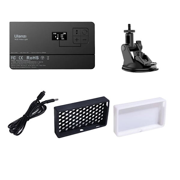Ulanzi RGB Video Light, 2500k-8500k Farvetemperatur, 0-100% Justering af Lysstyrke,Dragt 4 Suit 4 Suit 4
