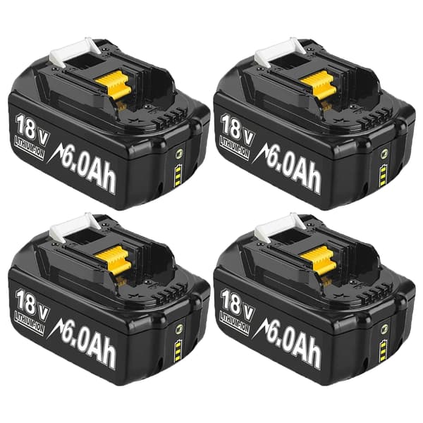 Ersättningsbatteri, 18V, 6000mAh kapacitet, 4 Batteri