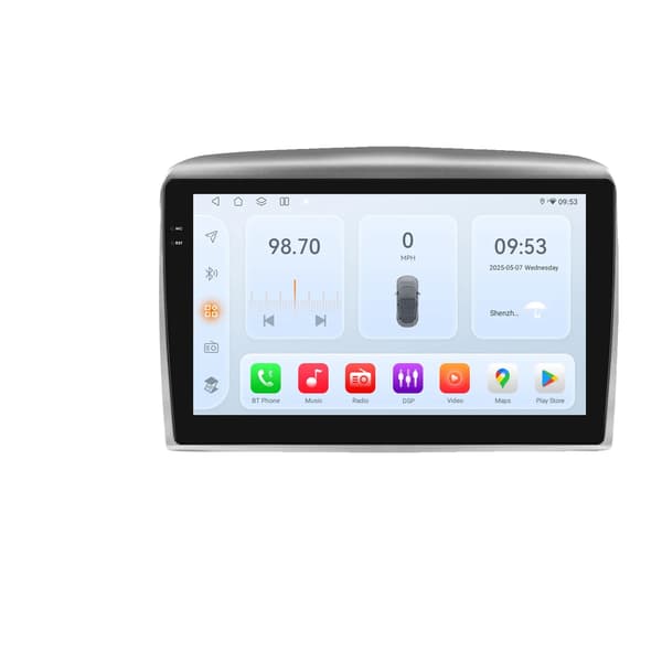 Bilradio, Touchscreen Display, Navigationssystem, kompatibel med Lancia Ypsilon 2006 - 2011 Bil, QS6 8Core 6G 64G
