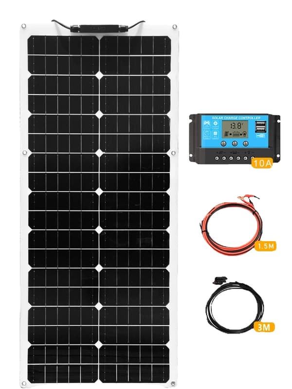 Flexibel solpanel, monokristallint kisel, hög effektivitet, mångsidig installation, 12V 50W