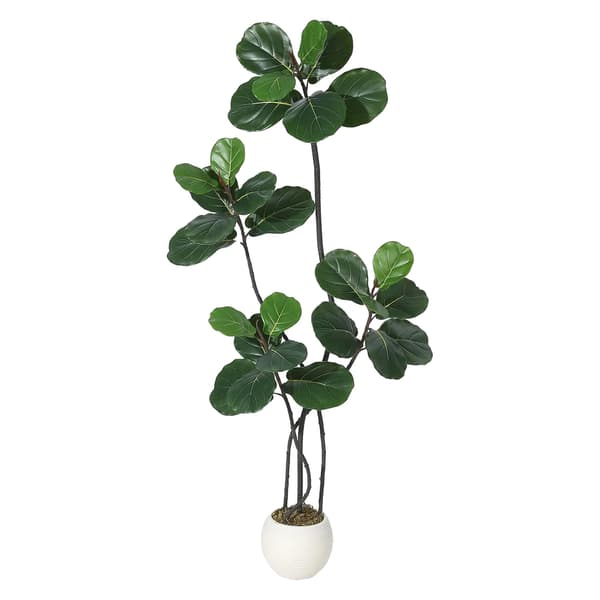 Konstgjord Fiddle Leaf Fig Träd, Realistisk Design, Ingen Underhåll, Grön-a, 210cm