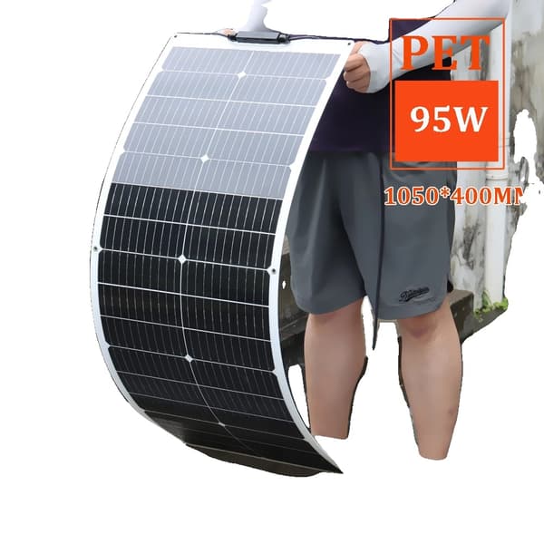 Solpanel, Hög Effektivitet, Flexibel Design, 95w PET 1050x400mm