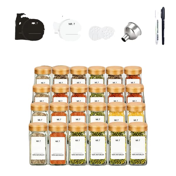 Maustepurkit, tiiviit, vedenpitävät tarrat, 24 PCS