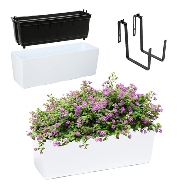 Balkonblomsterbed, Holdbart Plastik, 19 cm Bredde, 56 cm Længde, Egnet til Balkonbrug, Vejrbestandig