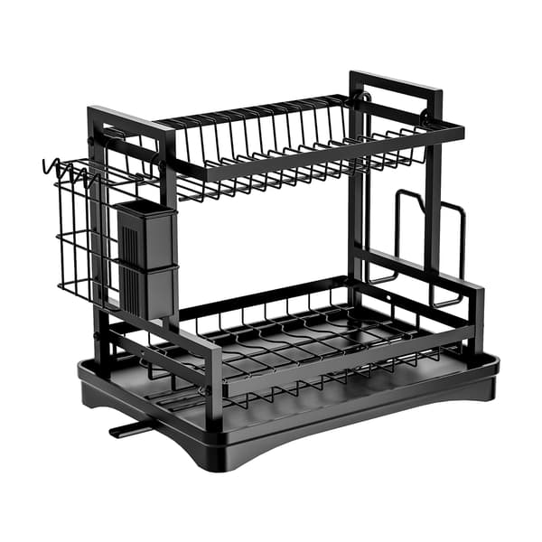 Opvaskestativ, Rustbestandig, Pladsbesparende Design, 2 niveau, 2-niveau