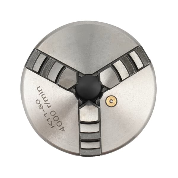 Drejebænk Chuck, 3-Kæbe Design, Høj Præcision, Sølv, 80mm, 3Kæbe