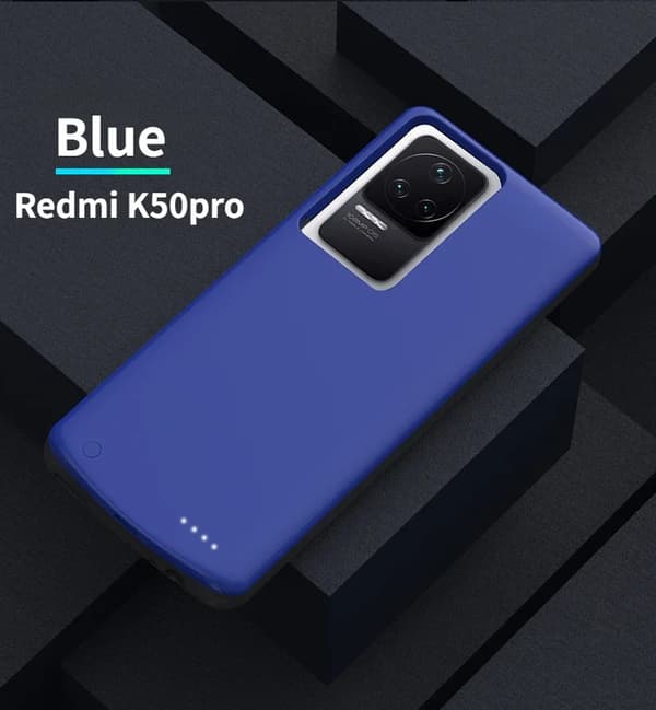 PowerBank -täckning, 10000 mAh kapacitet, avancerat skydd,Redmi K50pro Blå