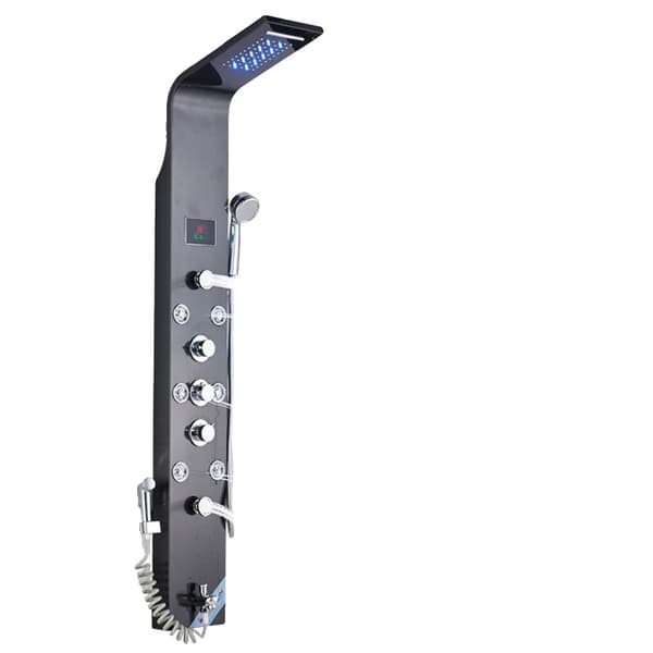 Bruserpanel, LED temperaturdisplay, multifunktionelt design, Sort 8009