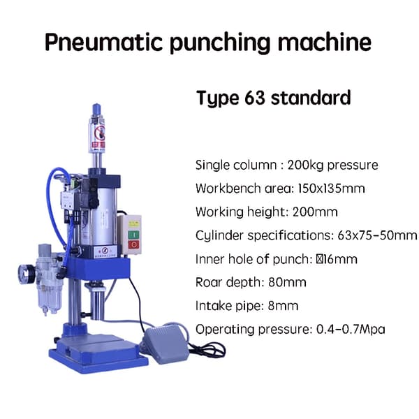 Pneumatisk Press, Justerbar Hastighet, Hög Precision, Guld
