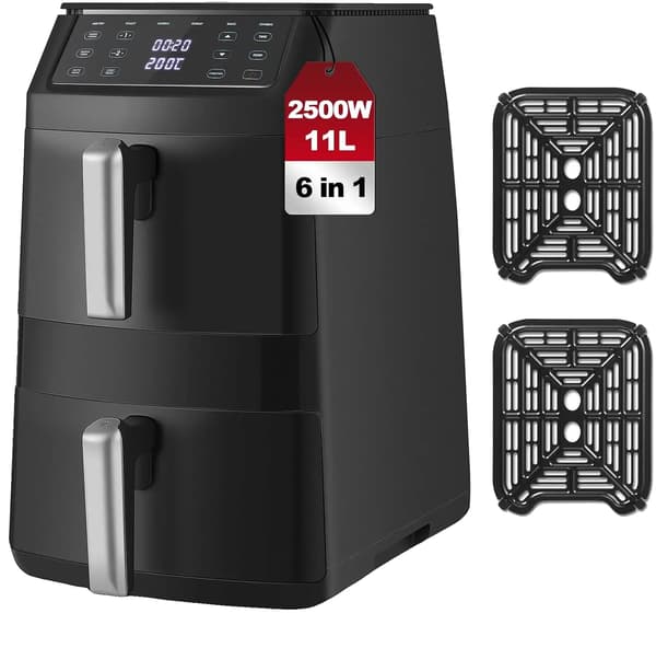 Luftfryer, Dobbelt Kurv, 8 Automatiske Forudindstillinger, 11L, EU