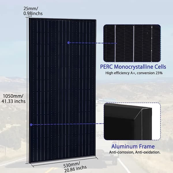 Solpanel, Høj Effektivitet, Alsidige Strømmuligheder, 100W solpanel