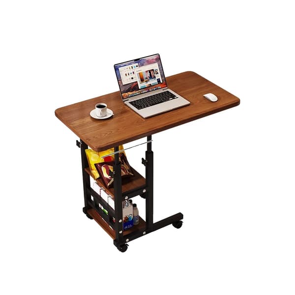 Computerbord, Bambusramme, Udtrækkeligt Design, Valnød